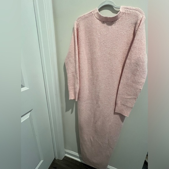 Eloquii Heart Shaped Button Pink VNeck Sweater Dress - Picture 7 of 10